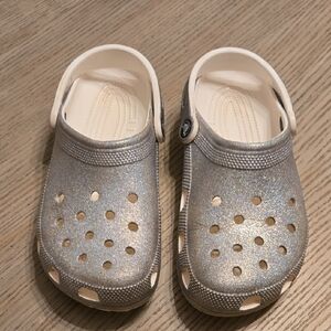 CROCS Glittery Silver Sandals